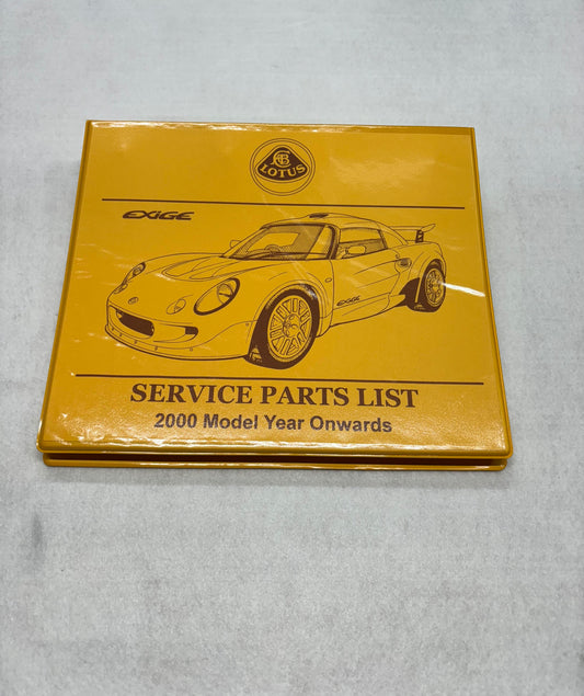 B111T0325J  Exige Service Parts List 2000 Model Year Onward